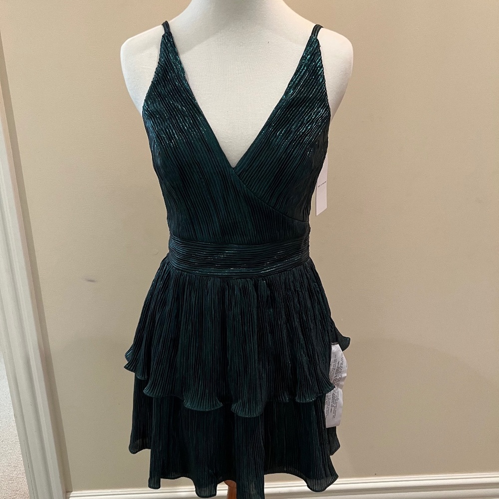 Dress the Population metallic plisse minidress